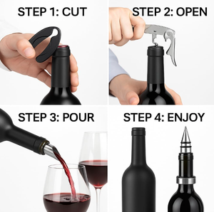 Abridor de botellas de vino con forma de botella, dispositivo portátil compacto, estructura resistente, fácil operación para el hogar, bar, viajes, fiestas, regalo - Product Image 3