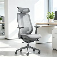 Chaise de bureau ergonomique contemporaine en maille respirante, réglable en hauteur, dossier inclinable, pivotante à 360°, pour longues heures de travail à domicile