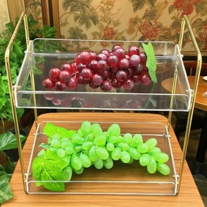 <b>Acrylic</b> Double Layer <b>Storage</b> Rack 30x19x31cm For Office Desktop Cosmetic Organizer Tiered Shelf Eco Friendly - Product Image 1