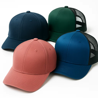 OEM ODM Logo kustom topi bisbol dua warna 5 Panel topi olahraga bisbol 3D bordir terstruktur a Frame 100% katun Gorras