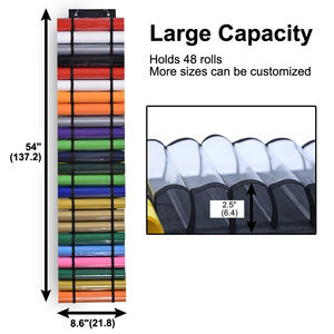 Organizador de Rollos para Colgar en la Pared o Puerta, Estante de Almacenamiento de Vinilo para Manualidades, Organizador Colgante con Capacidad para 48 Rollos - Product Image 5