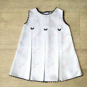 Abito da Festa per Bambina con Pieghe Blu Rac Ric, Senza Maniche, per l'Estate, <span class=keywords><strong>Elegante</strong></span> <span class=keywords><strong>Vestito</strong></span> in Tessuto Tinta Unita - Product Image 4