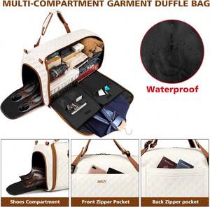 Free Sample Convertible Garment Duffel <b>Bag</b> for Travel, for Men Women, 2 in 1 <b>Carry</b> <b>on</b> Suit <b>Bag</b> with Shoulder Straps Garment <b>Bag</b> - Product Image 2