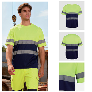 قمصان عاكسة للرجال بالجملة، زي عمل عالي الوضوح للسلامة في مواقع البناء - Product Image 3