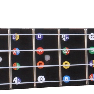 Pegatinas de notas para el diapasón del ukelele, notas musicales coloridas de plástico para ukelele de 23 y 26 pulgadas, ayuda para el aprendizaje y la práctica - Product Image 1
