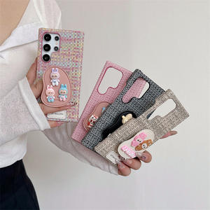 Carino Labubu supporto tessuto in Nylon custodia per telefono cellulare per <span class=keywords><strong>Samsung</strong></span> per Galaxy S25 S24 S23 Ultra dolce cartone animato Cover posteriore antiurto - Product Image 6