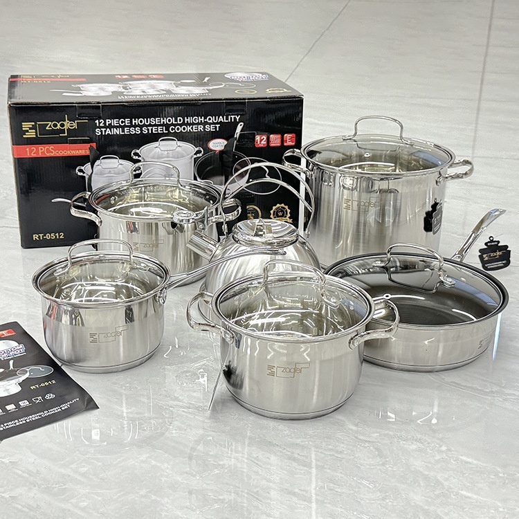 Stainless Steel 12 PCS Pot Set
