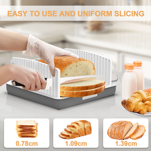 2026 Upgrade <b>Bread</b> Slicer for Homemade Big <b>Bread</b> Adjustable Width Thickness Foldable Compact Cutting Guide - Product Image 4