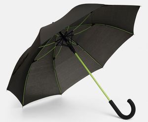 Parapluie droit semi-automatique en plastique avec poignée en J, design attrayant et couleurs assorties - Product Image 1