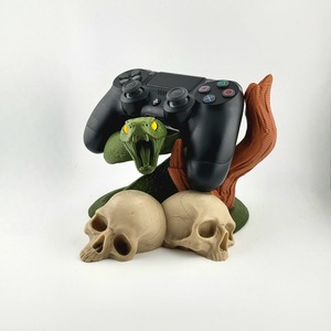 Ornement de bureau en résine en forme de python vert simulé sur bois flotté avec support de rangement, le cadeau idéal <span class=keywords><strong>pour</strong></span> les gamers - Product Image 5