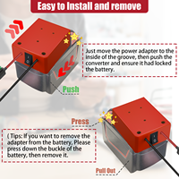 Adaptador de Batería de Iones de Litio de 18V 20V con Conector y Cables para Montaje, Fuente de Alimentación para Baterías, Convertidor de Energía para Proyectos DIY y Power Wheels