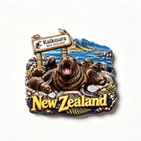 Aimant de réfrigérateur en résine créative de la faune marine de Kaikoura, Nouvelle-Zélande, décoration de réfrigérateur, souvenir, objet de collection