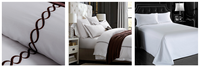 Ensemble de literie de chambre à coucher 100% coton, drap de lit de couleur blanche, taille unique en percale