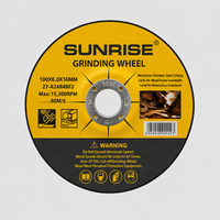 SUNRISE 4 Inch 100x6x16mm Cakram Gerinda Aluminium Oksida T27 dengan Pusat Cekung untuk Gerinda Sudut Logam Baja