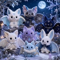 Peluche personnalisée Hiver : Chauve-souris des Neiges, Flocon de Neige, Cristal de Glace – Idéale pour Magasins Thème Glace et Cadeaux de Festival d'Hiver