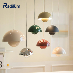 Lọ hoa ánh sáng mặt dây chuyền kim loại mái vòm treo đèn hiện đại Retro Đan Mạch thiết kế ăn uống nhà bếp phòng ngủ quán cà phê khách sạn dự án tùy chỉnh - Product Image 1