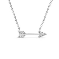 Collier minimaliste en argent sterling 925 plaqué or 18 carats avec pendentif flèche en zircon cubique pour femmes, par Maimang Custom Fashion