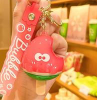 Porte-clés mignon en PVC souple imperméable, motif crème glacée aux fruits et bâtonnet glacé d'été, avec mousqueton et breloque de sac en spirale, cadeau scolaire amusant Kawaii
