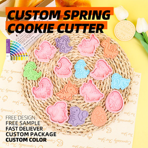 Moule <span class=keywords><strong>à</strong></span> biscuits en plastique 3D de la série Dinosaures de <span class=keywords><strong>Noël</strong></span>, <span class=keywords><strong>emporte</strong></span>-pièces de dessin animé, impression personnalisée pour pâte <span class=keywords><strong>à</strong></span> modeler DIY - Product Image 2