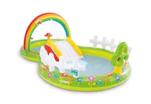 Wasser rutschen für Kinder Hinterhof, Kinderbecken Outdoor Spielzeug Dinosaurier Aufblasbares Spiel zentrum Oberirdischer Pool
