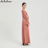 Abaya ASchulman, vêtement islamique modeste en jersey, classique traditionnel, essentiel, abaya longue et unie pour robe musulmane