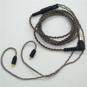 Cable de audio MMCX chapado en plata para auriculares Se315 Se215 Se535 Se846, cable de cobre trenzado gris ahumado, funda Pur - Product Image 2
