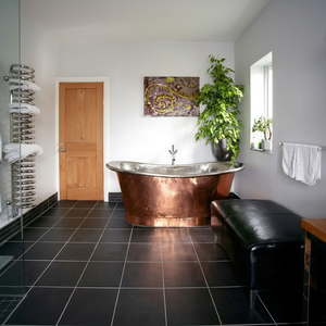 Baignoire ovale autoportante de luxe en cuivre pour adultes - Baignoire décorative pour salle de bain, hôtel ou villa - Product Image 1