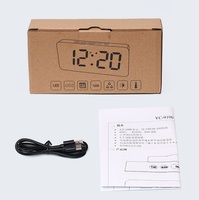 Jam cermin Led Digital multifungsi, jam meja tampilan waktu cermin Led dengan Logo kustom produk baru