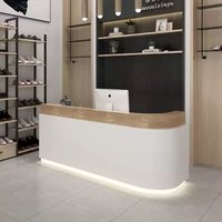 Bureau de réception multifonctionnel en MDF pour magasin de vêtements, salon de coiffure, salon de beauté, table de caisse, bureau commercial minimaliste