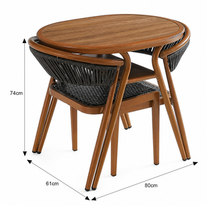 Ensemble de mobilier d'extérieur moderne FLD1025 pour balcon d'hôtel, chaises à structure en <span class=keywords><strong>aluminium</strong></span>, <span class=keywords><strong>table</strong></span> ovale de salle à manger commerciale imperméable - Product Image 6