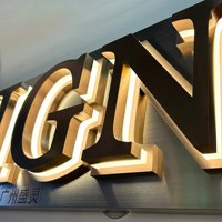 Lettres lumineuses LED avec bordure dorée, enseigne LED avec acrylique miroir doré, lettres d'enseigne LED 3D