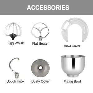 Robot pâtissier électrique 5QT 300W pour cuisine, mélangeur de pâte et de gâteaux, batteur sur socle compact - Product Image 6