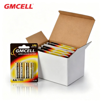Baterai Super Alkaline GMCELL LR6 AA 1.5V Bebas Merkuri Anti Bocor untuk Peralatan Rumah Tangga, Senter, Mainan & Lainnya