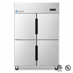 Congélateur vertical commercial en acier inoxydable à température unique, refroidissement par air, 4 portes, dégivrage automatique, pour la restauration sur mesure, écoénergétique - Product Image 1