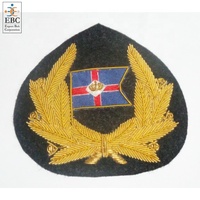 Patch brodé 3D en fil d'or pour casquette marine, en feutre non tissé, à coudre, écologique, personnalisé, OEM, fait main, pour chapeau en laine