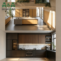 Ensemble de meubles de cuisine modulaires complets, armoires de cuisine modernes de luxe en bois pour projet de villa canadienne