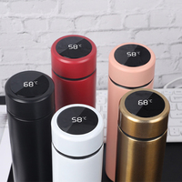 Bouteille d'eau à affichage de température de 500ml Thermos en acier inoxydable fiole à vide