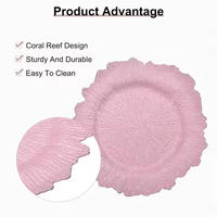 Sous-Assiettes de Présentation Décoratives en Plastique pour Mariage 13 Pouces, Effet Corail Doré, en Acrylique pour Dressage de Table de Mariage en Gros