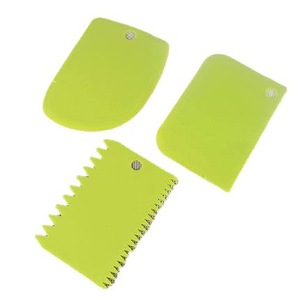 <b>Baking</b> Scraper <b>Set</b> 3 Pieces Plastic Non Stick Rectangle Cake Tool 11.5cm X 8cm - Product Image 4