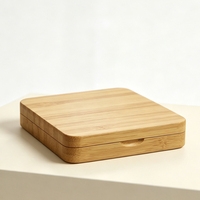 Palette de fards à paupières et blush monochromes en bambou naturel avec miroir intégré et fermeture magnétique – Vente en gros usine, taille personnalisée