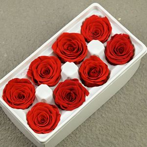 Cabeza de Rosa Eterna Artificial, Rosa Inmortal Seca y Preservada, Rosa Roja Romántica para el Día de San Valentín, Rosas para Ocasiones Especiales como Navidad - Product Image 1