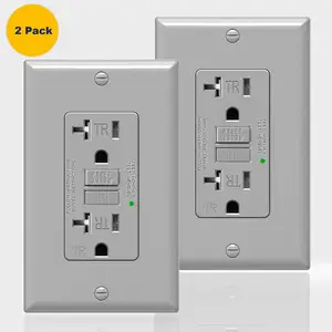 20 Amp bathroom gfci multi wall outlet with wr/tr outside tamper weather resistant 20a 120v white installing outdoor outlet