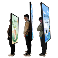 Afficheur numérique portable de 18,5 pouces avec cadre en aluminium, écran LCD rectangulaire, boîte lumineuse publicitaire, lumière LED haute luminosité, facile à utiliser
