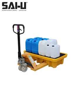 Plastic Drum Spill Pallets SAI-U DP002H Chemical Storage Leakproof Poly 2 Drums Oil Used In Laboratory Factories