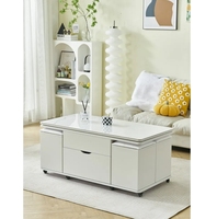 Table basse multifonctionnelle pour petit appartement, table à manger intégrée avec rangement relevable pour salon