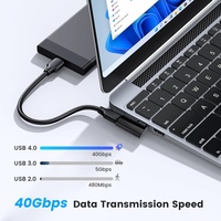 Adaptateur USB4.0 C à angle droit de 90 degrés, mâle vers femelle, 140W, 40 Gbps, charge rapide, transfert de données, affichage numérique, type C