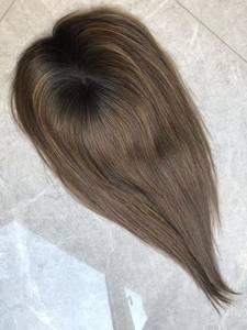 Topper de Cabello Humano Brasileño Balayage Marrón <span class=keywords><strong>con</strong></span> Base Monofilamento 5.5x6 para Cabello Fino, Topper de Monofilamento de Baja Densidad - Product Image 1