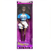 Nouveauté 2024 - Jouets Samlok - Série Lifestyle - Poupée gonflable tendance - 11,5 pouces - Filles noires africaines - Modèle de dessin animé en vinyle - Mini