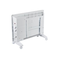 Radiateur à convection sur roulettes autoportant avec thermostat manuel, deux niveaux de puissance, appareil de chauffage intérieur