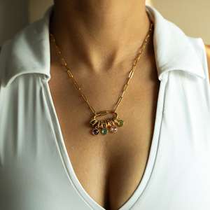 <span class=keywords><strong>Collana</strong></span> con Ciondolo Moschettone da Donna <span class=keywords><strong>Collana</strong></span> Fai-da-Te con Ciondolo Lucchetto e Pietra Portafortuna Gioiello Personalizzato Idea Regalo <span class=keywords><strong>per</strong></span> <span class=keywords><strong>Lei</strong></span> - Product Image 2